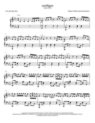Cardigan (arr. Jin Kay Teo)