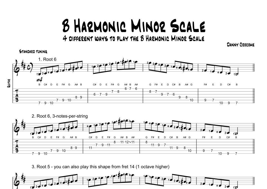 B Harmonic Minor Scale (4 Ways to Play)