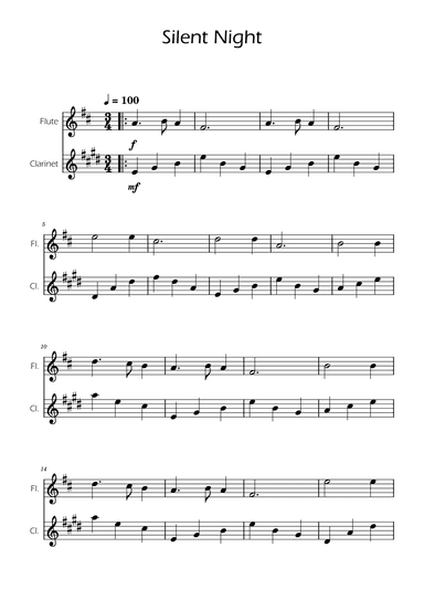 Silent Night - Flute and Clarinet Duet (arr. Ygor Nunes)