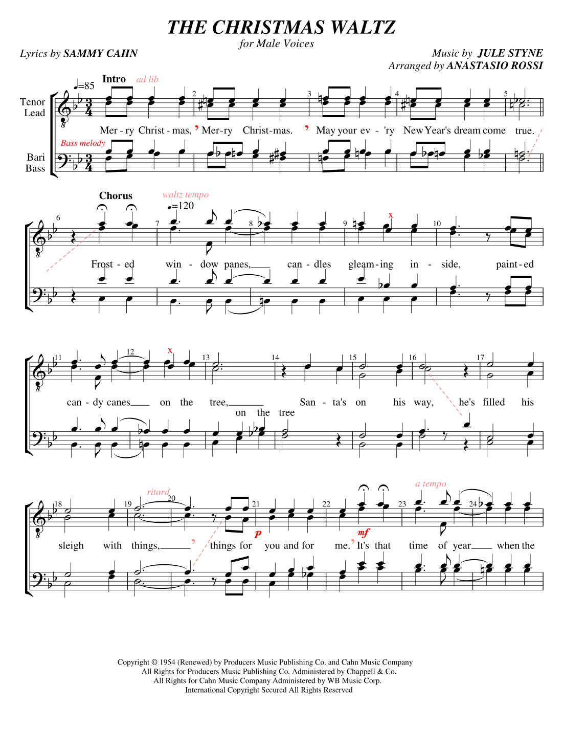 The Christmas Waltz (arr. Anastasio Rossi)