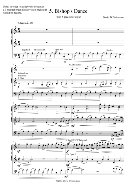 The Bishop's Dance for organ solo