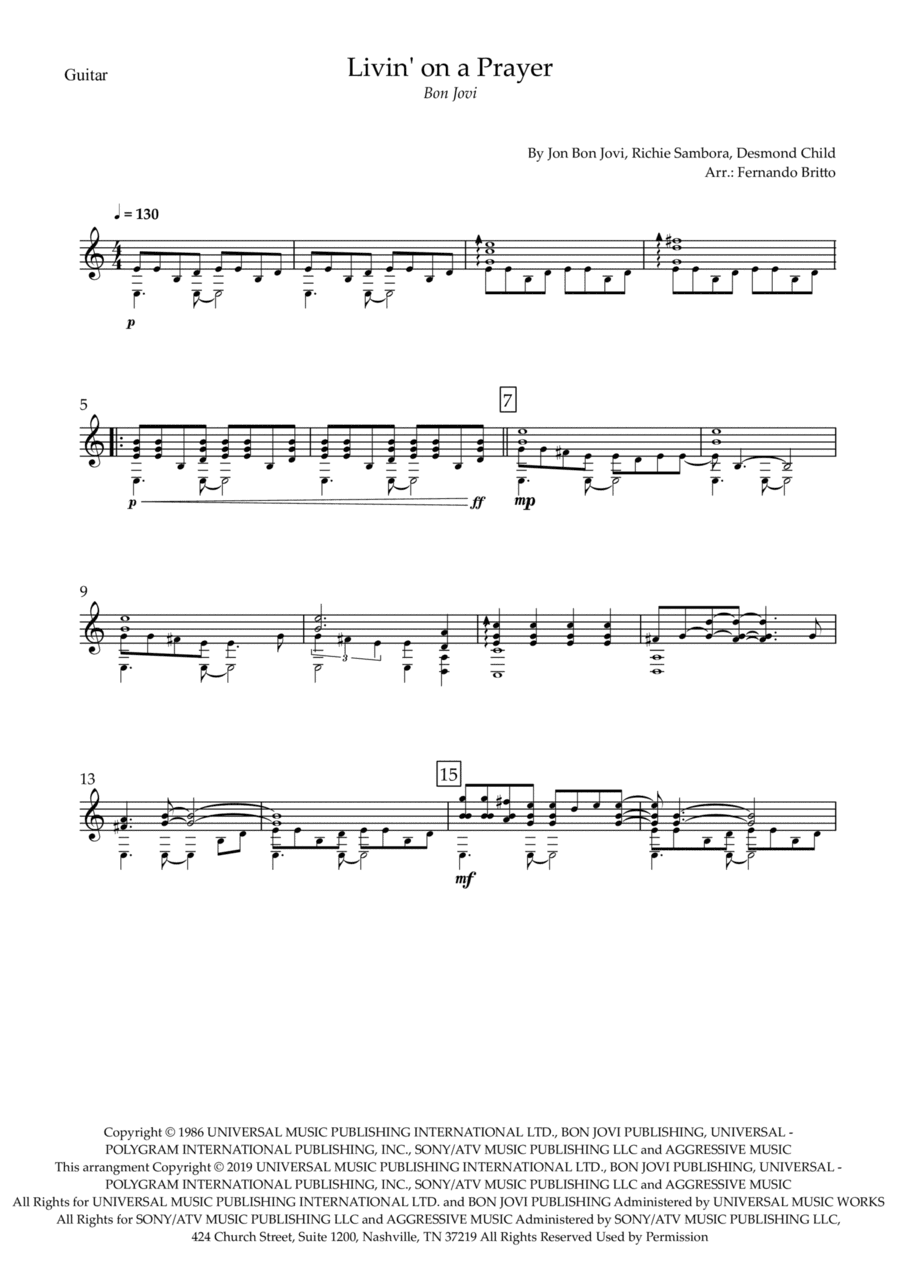 Livin' On A Prayer (arr. Fernando Britto)