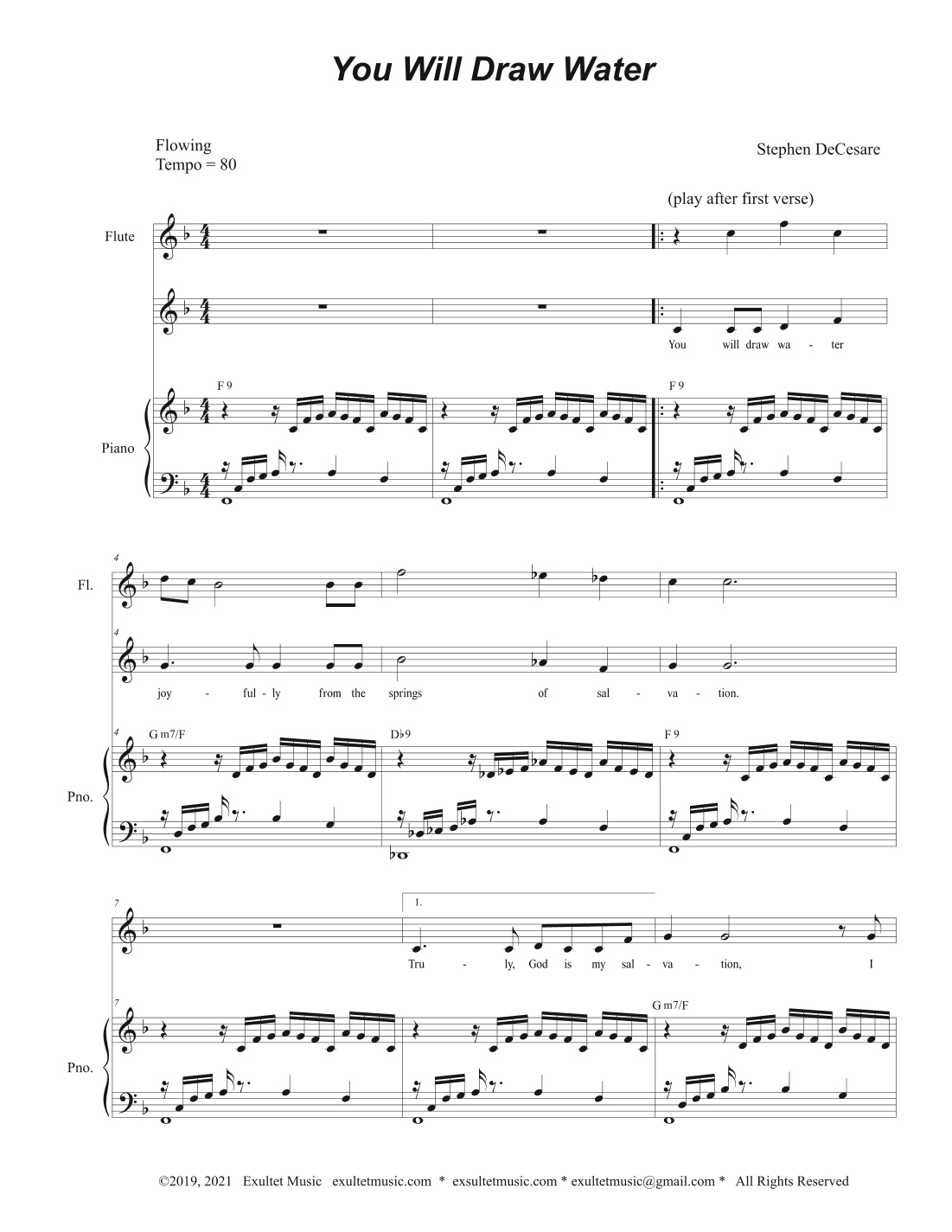 You Will Draw Water (Unison choir)