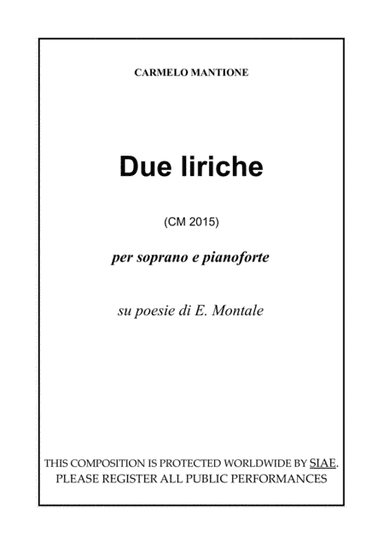 Due liriche (CM 2015)