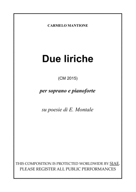 Due liriche (CM 2015)