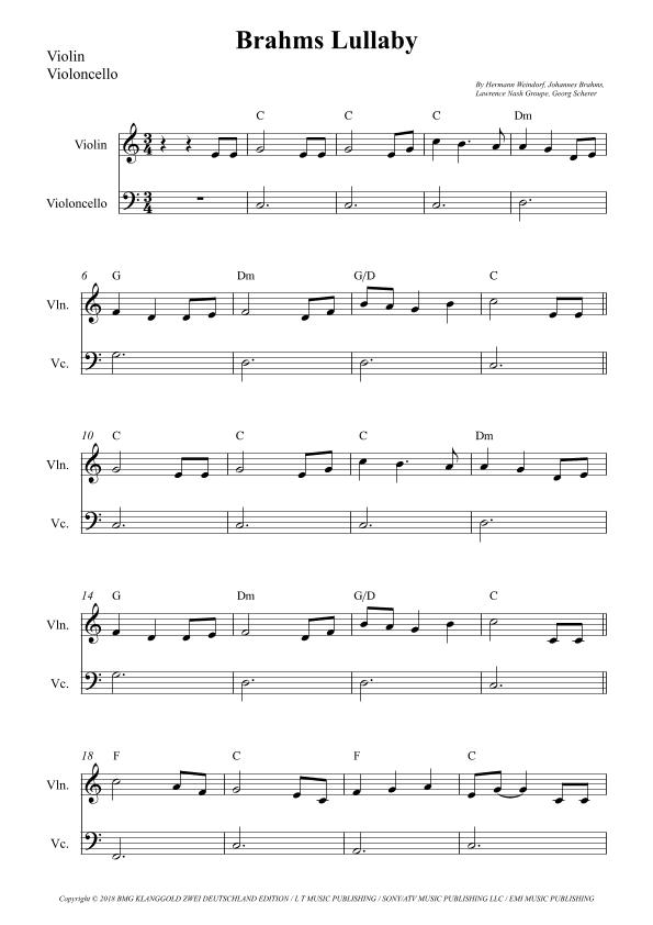 Brahms Lullaby (arr. Wesley S. SIlva)