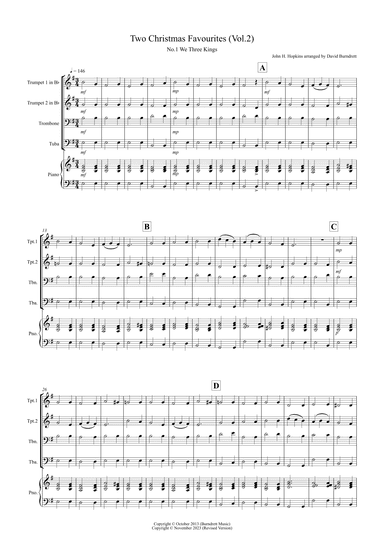 2 Christmas Favourites for Brass Quartet (volume two) (arr. David Burndrett)