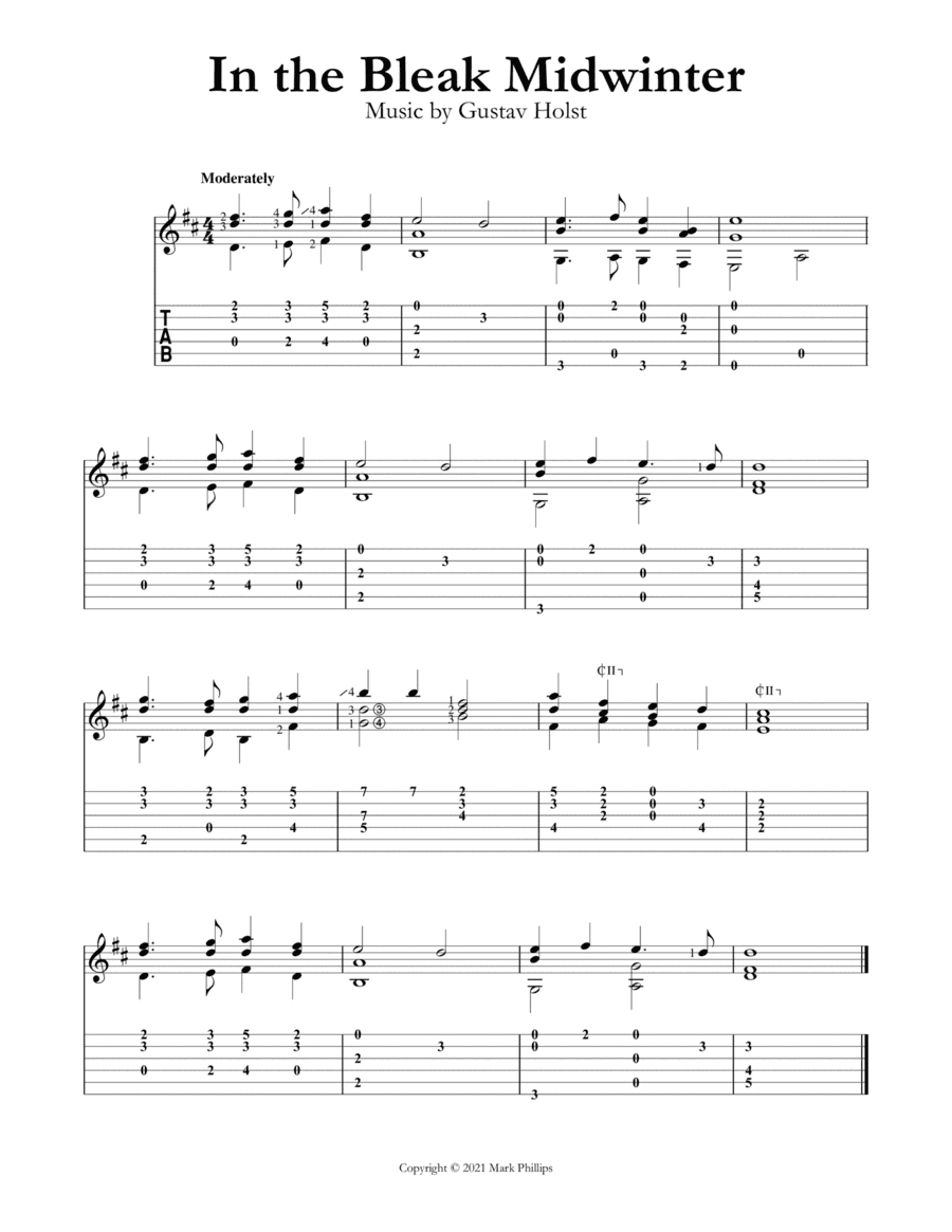 In the Bleak Midwinter (arr. Mark Phillips)