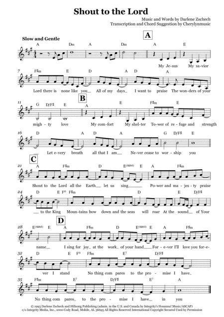 Shout To The Lord (arr. Cherylynmusic)