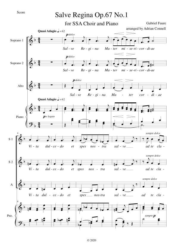 Salve Regina (arr. Adrian Connell)