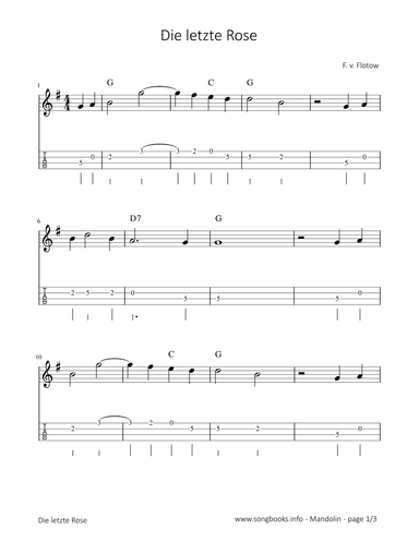 Die letzte Rose - F. v. Flotow (arr. songbooks.info)