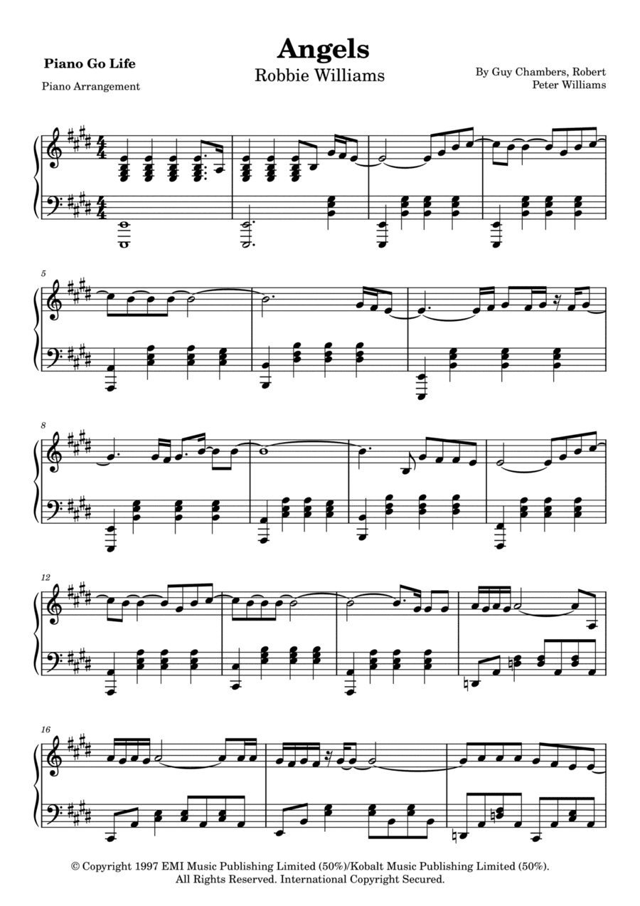Angels (arr. Piano Go Life)