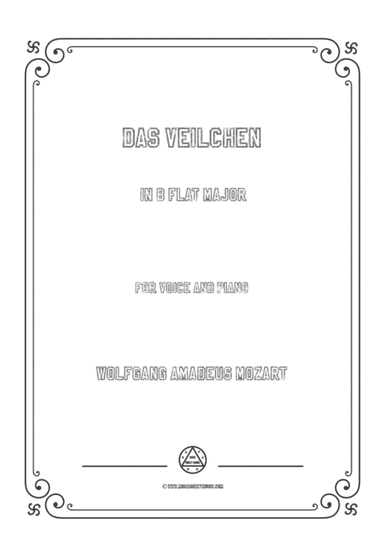 Mozart-Das Veilchen in B flat Major,for Voice and Piano (arr. MSM)