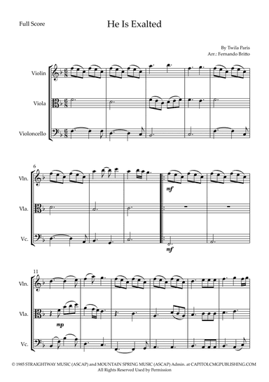 He Is Exalted (arr. Fernando Britto)