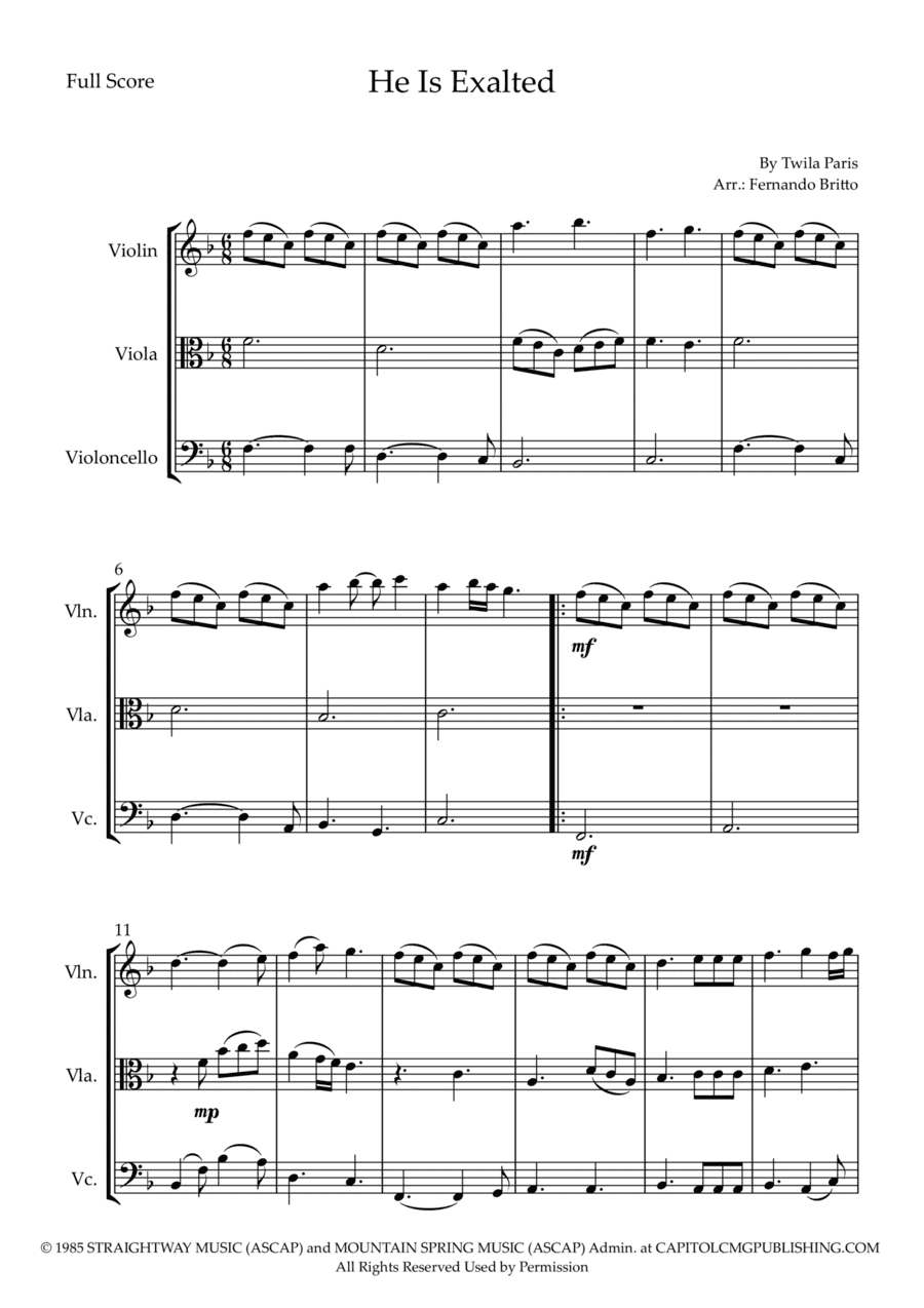 He Is Exalted (arr. Fernando Britto)
