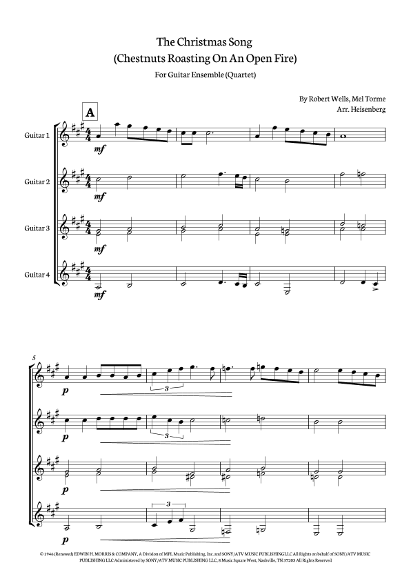 The Christmas Song (chestnuts Roasting On An Open Fire) (arr. Heisenberg)
