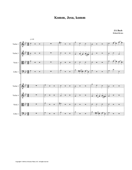 Komm, Jesu, komm (motette) by J.S. Bach (Double String Orchestra) (arr. Richard Byrnes)
