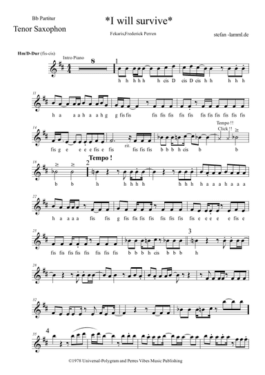 I Will Survive (arr. stefan-lamml.de)