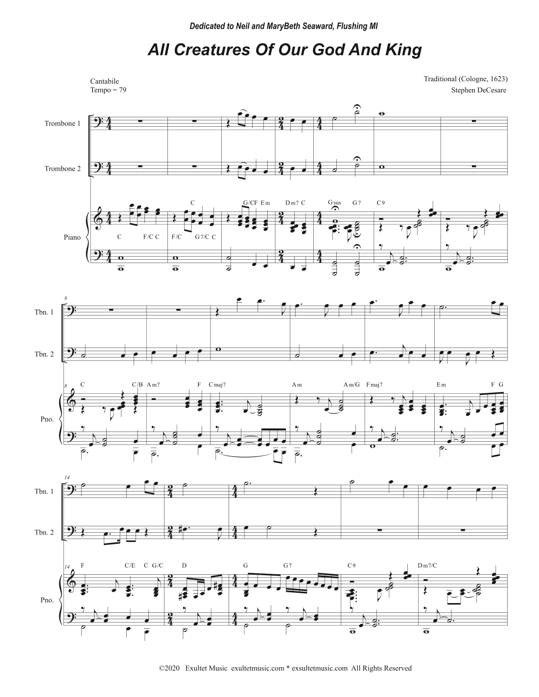 All Creatures Of Our God And King (Trombone Duet) (arr. Stephen DeCesare)