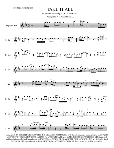 Take It All (arr. Jose Daniel Morales A.)