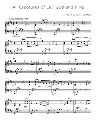 All Creatures of Our God and King (arr. Daniel La Mere)