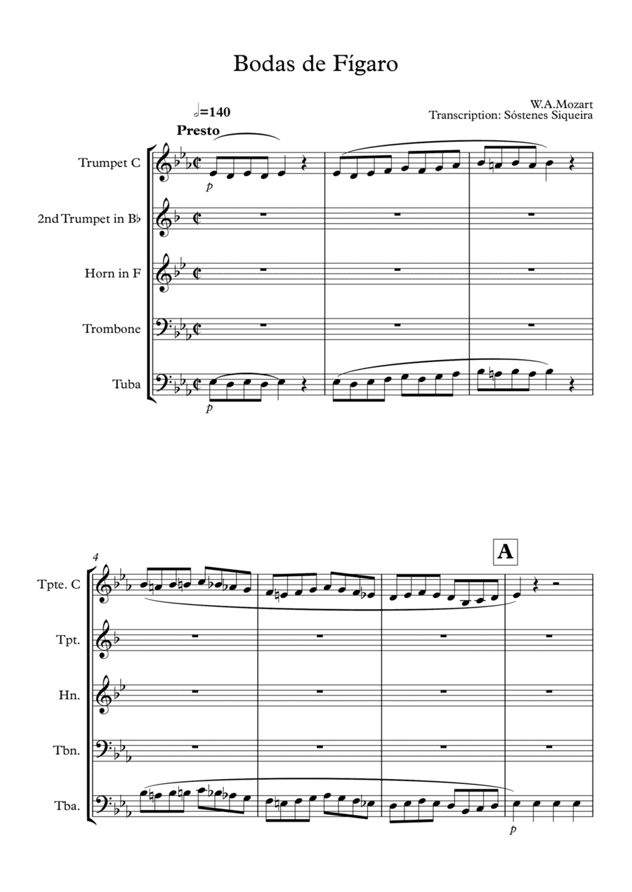Le nozze di Figaro (arr. Chuck Seipp, Sóstenes Siqueira)