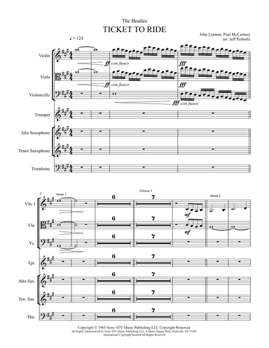 Ticket To Ride (arr. Jeff Perholtz)