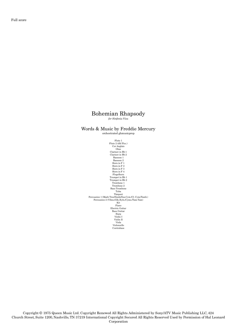 Bohemian Rhapsody (arr. Graham Hall (ghmusicprep.com))