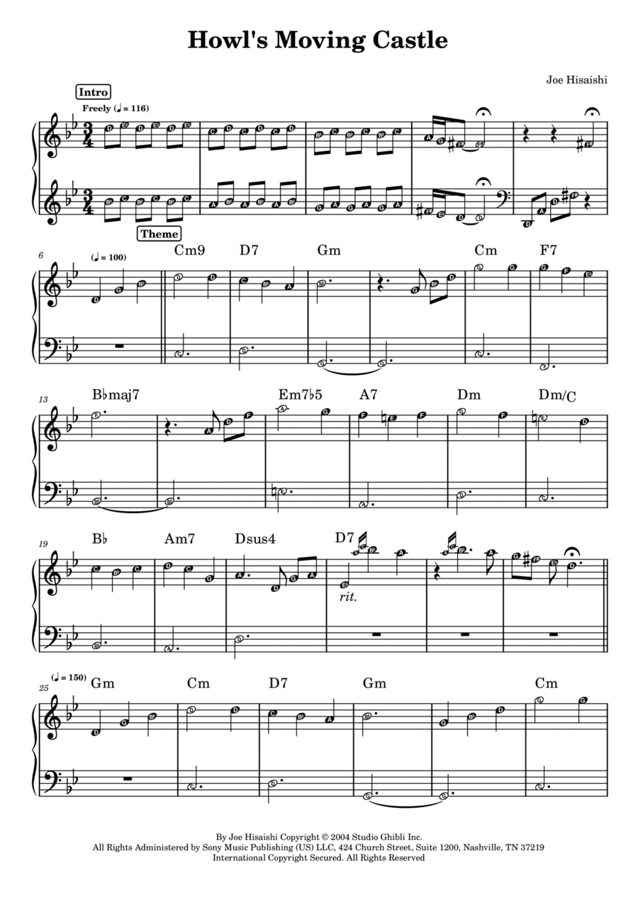 Howl's Moving Castle (arr. Anacrusa)