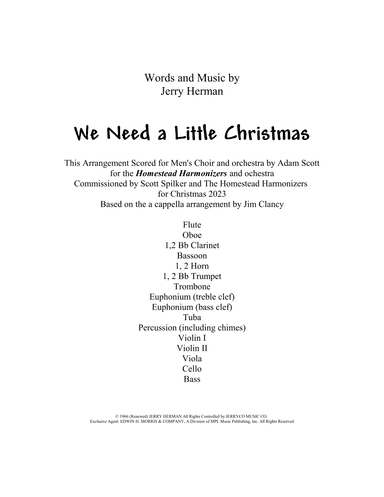 We Need A Little Christmas (arr. Adam Scott)