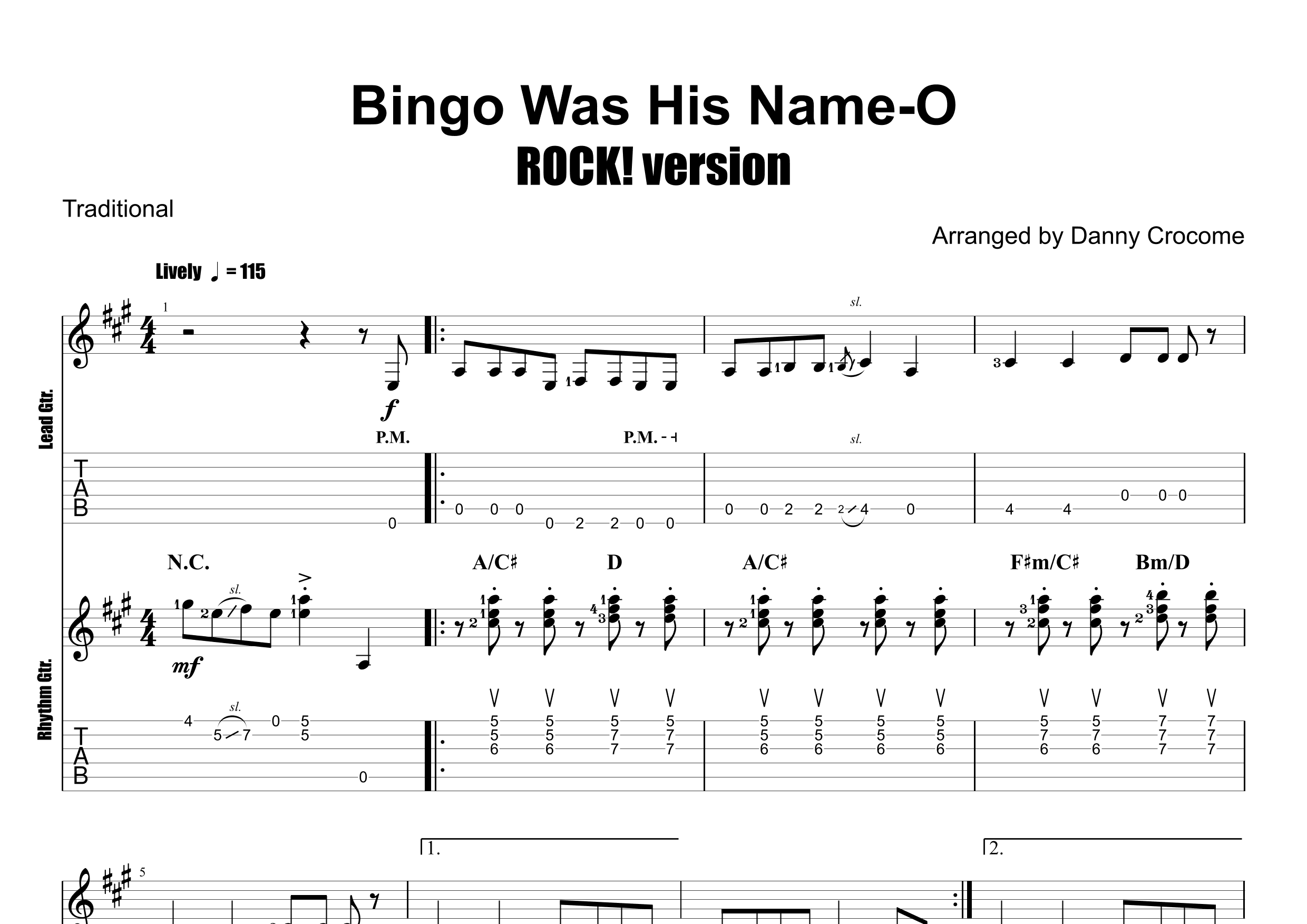 Bingo Was His Name-O (ROCK! version) (arr. Danny Crocome)