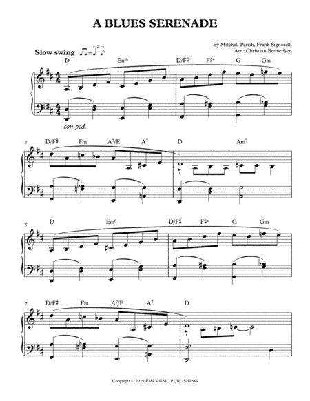 A Blues Serenade (arr. Christian Bennedsen)