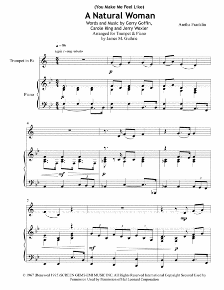 (You Make Me Feel Like) A Natural Woman (arr. James M. Guthrie, ASCAP)