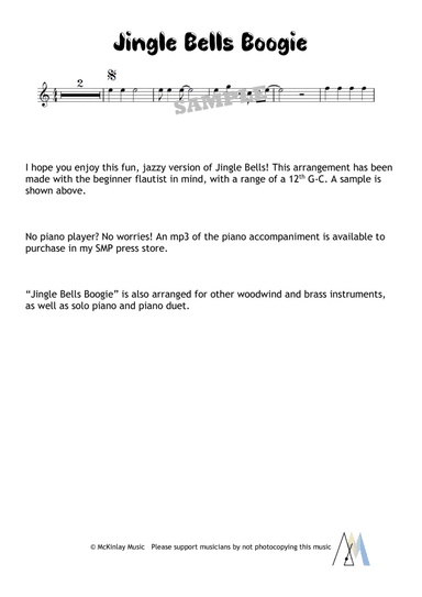 Jingle Bells Boogie - for solo flute (arr. L. McKinlay)