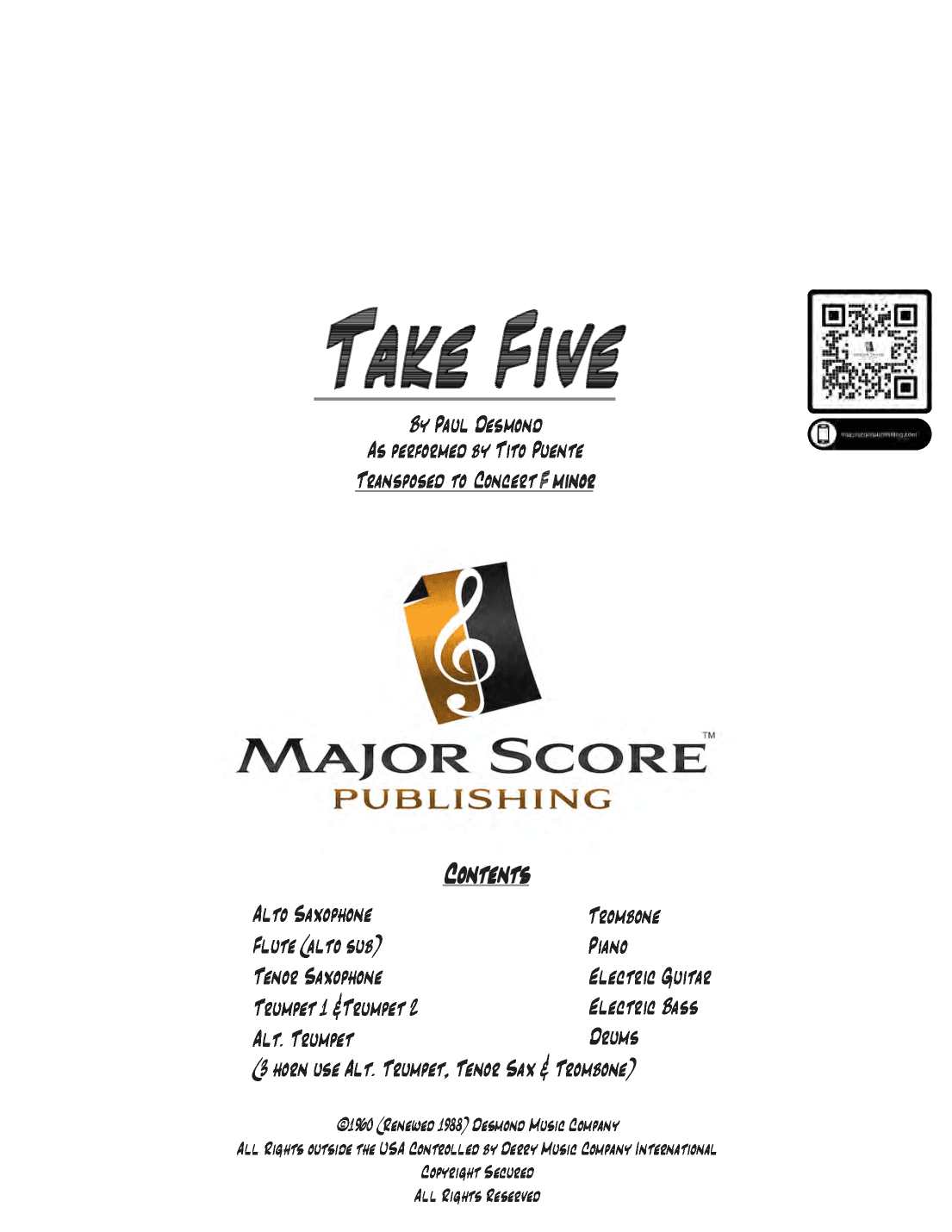 Take Five (arr. MAJOR SCORE PUBLISHING TM.)