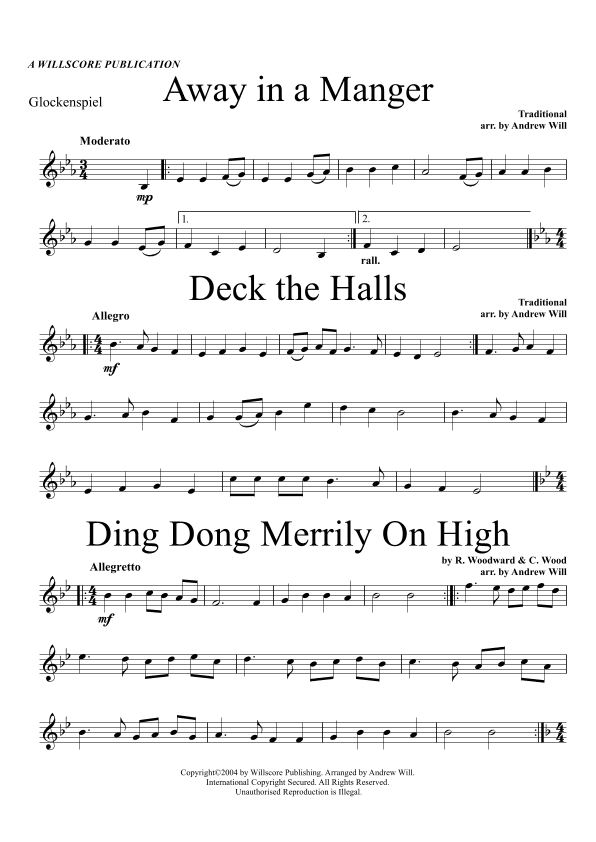 Christmas Carol Selections - Glockenspiel/Xylophone (arr. Andrew Will)