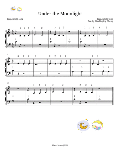 Under the Moonlight beginners' piano (arr. Lisa Ruping Cheng)