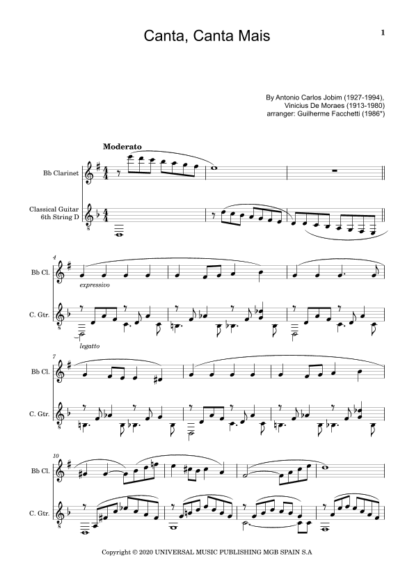 Canta, Canta Mais (arr. Guilherme Facchetti)
