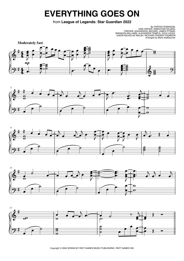 Everything Goes On (arr. Mario Stallbaumer)