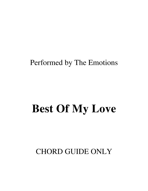 Best Of My Love (arr. RWM)