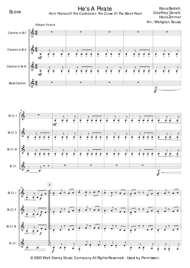 He's A Pirate (arr. Jose Welligton Sousa de Castro)