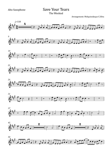 Save Your Tears (arr. Melquisedeque C.Silva)