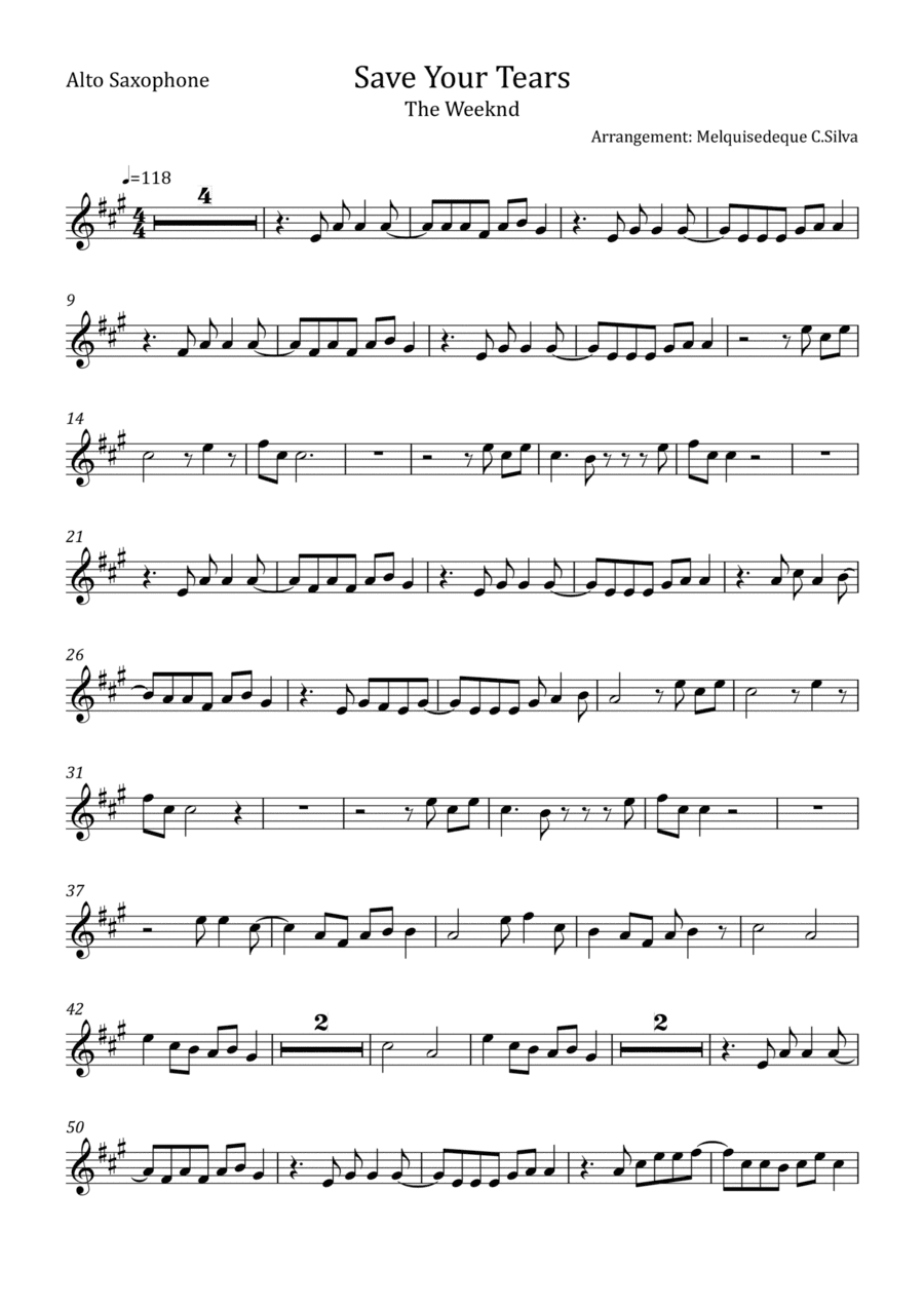 Save Your Tears (arr. Melquisedeque C.Silva)