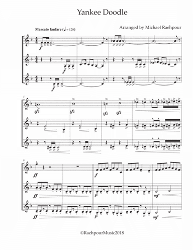 Yankee Doodle - Trumpet Trio (arr. Michael Raehpour)