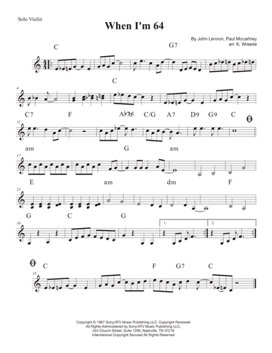 When I'm Sixty-four (arr. K. Wreede)