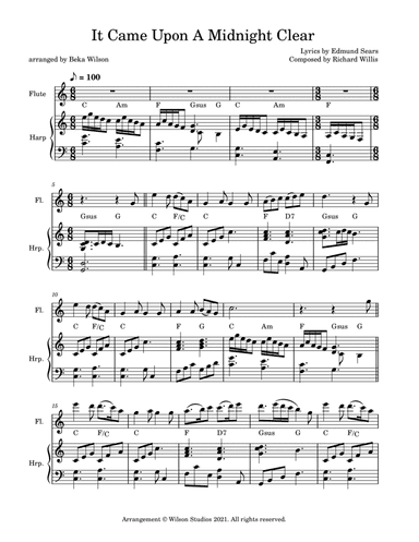 It Came Upon a Midnight Clear--flute/harp duet (arr. Beka Wilson)