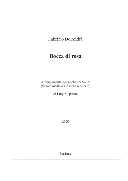 Bocca Di Rosa (arr. Luigi Capuano)