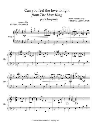 Can You Feel The Love Tonight (arr. Regina Ederveen)