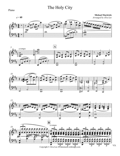 The Holy City - Piano part (arr. Alva J. Lee)