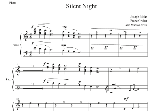 Silent Night - For Small Orquestra (arr. Renato Brito - Piano part) (arr. Renato Brito)